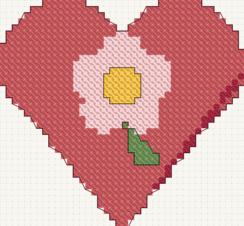 Heart in Bloom, the week 4 practice pattern