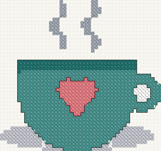 Cozy Teacup, the week 3 practice pattern