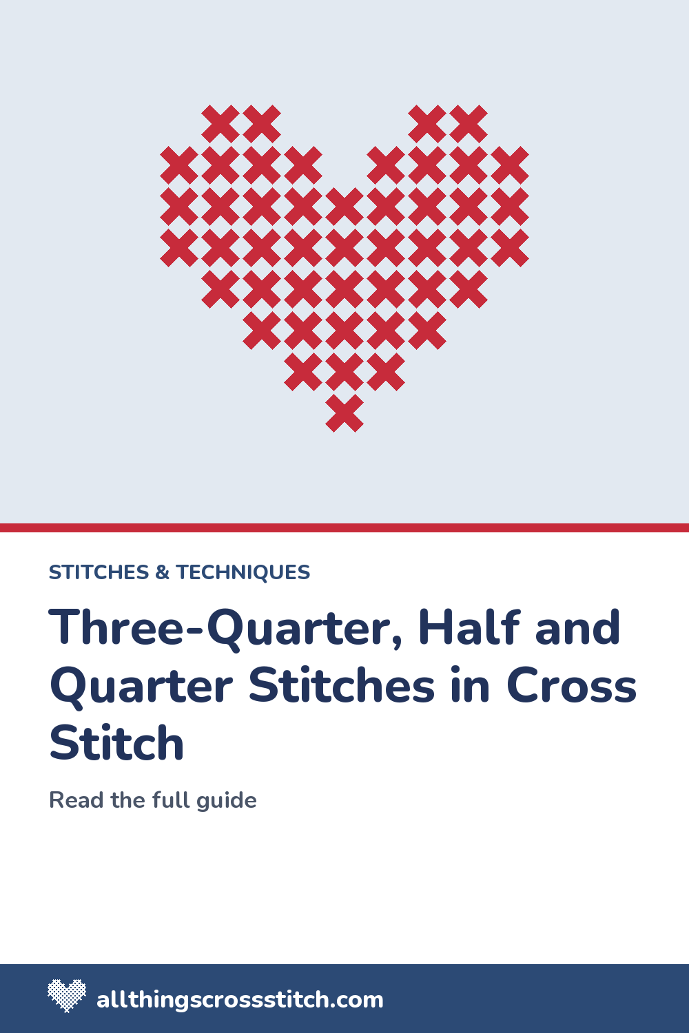 Three-Quarter, Half and Quarter Stitches in Cross Stitch